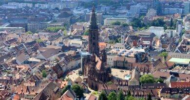 Architektur, Münsterkirche in Freiburg, Deutschland